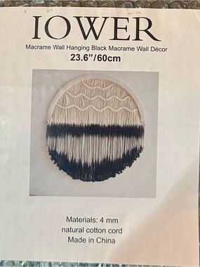 Boho Macrame Wall Hanging Black Circle Decor Large